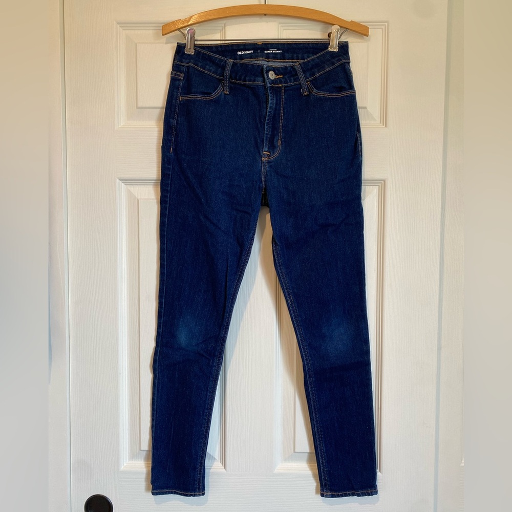 Old Navy Women's High Rise Super Skinny Jeans Size 4 Dark Rinse